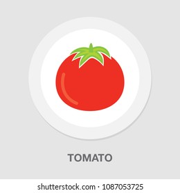 vector tomato illustration, vegetarian nutrition symbol - fresh, healthy and organic