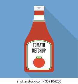 Vector tomato ketchup icon, flat design