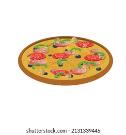PİZZA VEKTOR , TOMATO , PEPPER VEKTOR , DOODLE , LEBENSMITTEL