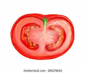 Vector tomato slice