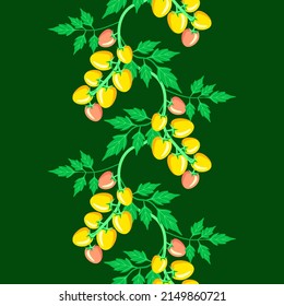 Vector - Tomatoes seamless garland. Vegetables template.