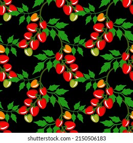 Vector - Tomatoes seamless pattern, watercolor illustration.