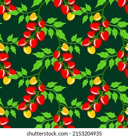 Vector - Tomatoes seamless pattern, watercolor illustration.