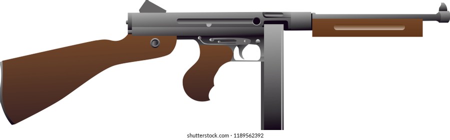 Vector - Tommygun World War Two Illustration