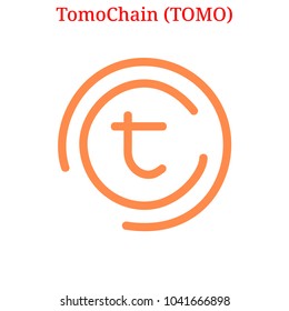 Vector TomoChain (TOMO) digital cryptocurrency logo. TomoChain (TOMO) icon. Vector illustration isolated on white background.