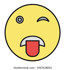 Vector Tongue Out Outline Icon Design
