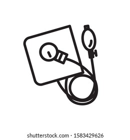 Vector tonometre icon. Flat illustration of tonometre isolated on white background. Icon vector illustration sign symbol.