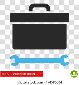 Vector Toolbox EPS vector pictogram. Illustration style is flat iconic bicolor blue and gray symbol on a transparent background.