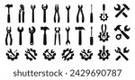 Vector tools collection. Tool icon set. Working tools. Tool kit icons. Working tools set. Tools and gears