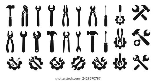 Vector tools collection. Tool icon set. Working tools. Tool kit icons. Working tools set. Tools and gears