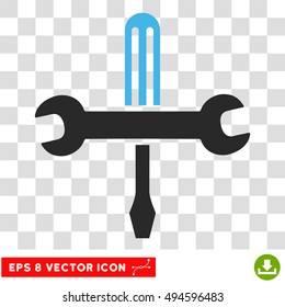 Vector Tools EPS vector pictogram. Illustration style is flat iconic bicolor blue and gray symbol on a transparent background.