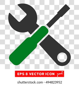 Vector Tools EPS vector pictogram. Illustration style is flat iconic bicolor green and gray symbol on a transparent background.