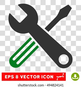 Vector Tools EPS vector pictogram. Illustration style is flat iconic bicolor green and gray symbol on a transparent background.
