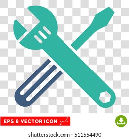 Vector Tools EPS vector pictograph. Illustration style is flat iconic bicolor cobalt and cyan symbol on a transparent background.