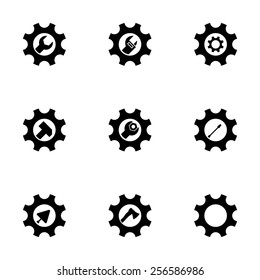 Vector tools in gear icon set