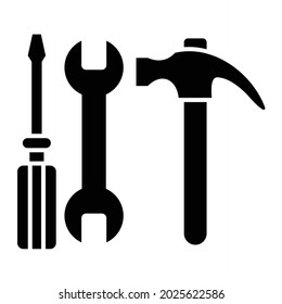 Diseño de iconos glifos de herramientas vectoriales
