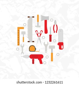 Vector tools icons diy design template set