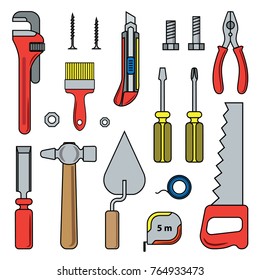 Vector tools set for home repair