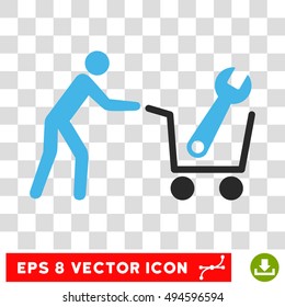 Vector Tools Shopping EPS vector pictograph. Illustration style is flat iconic bicolor blue and gray symbol on a transparent background.