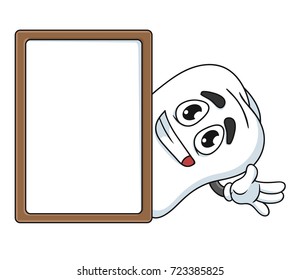 Vector tooth character presenting menu