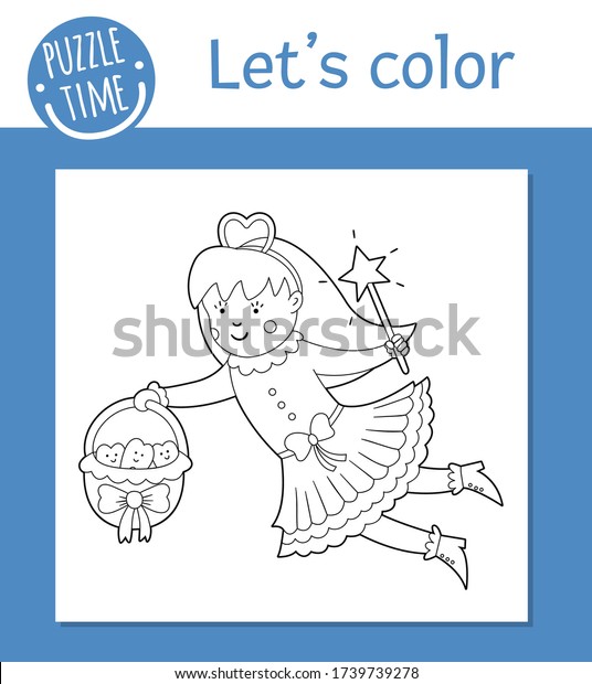 vector tooth fairy coloring page cute stock vector royalty