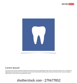 Vector Tooth Icon - abstract logo type icon - blue sticker background. Vector illustration