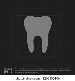 Vector Tooth Icon - Black Creative Background - Free vector icon