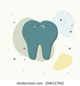 Vector tooth icon. Dentistry on multicolored background. Layers grouped for easy editing illustration. For your design.