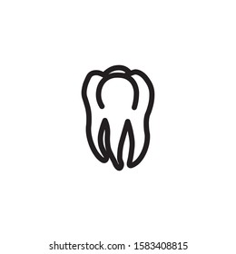 Vector tooth icon. Flat illustration of tooth isolated on white background. Icon vector illustration sign symbol.