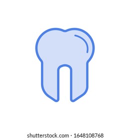 Icono de diente vectorial ilustración plana para sitio web o aplicaciones móviles
