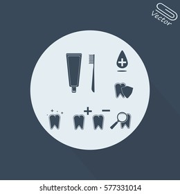 vector tooth icon set