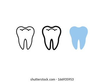 Vector Tooth Icon Symbol Set