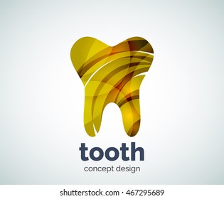 Vector tooth logo template, abstract business icon
