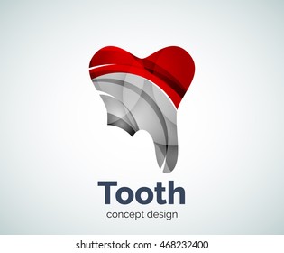 Vector tooth logo template, abstract business icon
