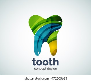 Vector tooth logo template, abstract business icon