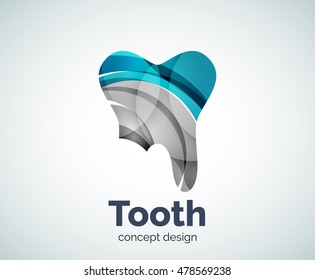 Vector tooth logo template, abstract business icon