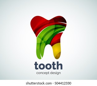 Vector tooth logo template, abstract business icon