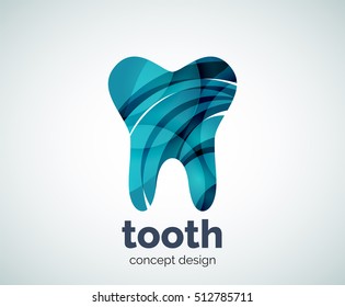 Vector tooth logo template, abstract business icon