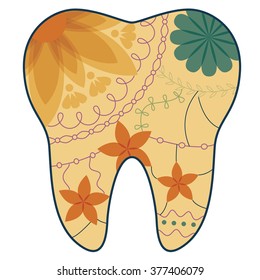 vector tooth silhouette retro