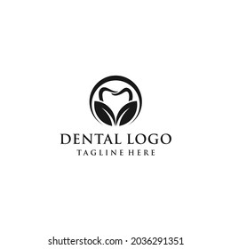 Vector Tooth Zähne Zahnarztleder Eco Logo Design 