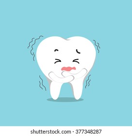 Vector of Tooth who sensitive to coldness for Healthcare