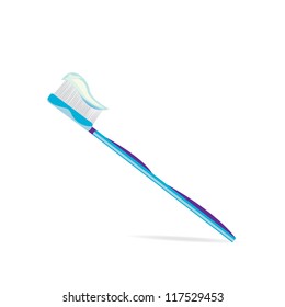 vector toothbrush with toothpaste icon.