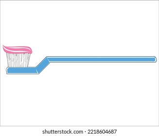 vector toothbrush with toothpaste on it