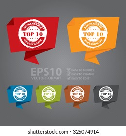 Vector : Top 10 Recommended Speech Bubble or Speech Balloon Infographics Sticker, Label, Sign or Icon