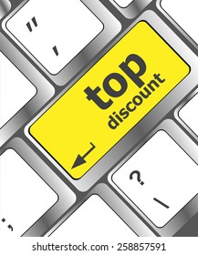 vector top discount concept sign on computer key