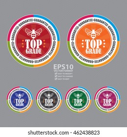 Vector : Top Grade Honey Guarantee Product Label 