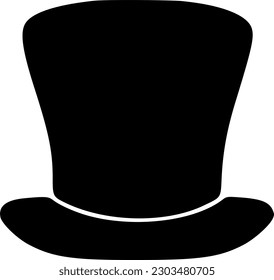 vector top hat black simple icon isolate on white