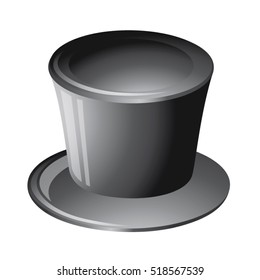 Vector top hat icon isolated on white background