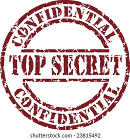 Vector top secret stamp with red ink