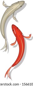 the vector of top view fish. 